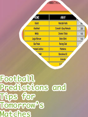 Football correct score prediction for tomorrow